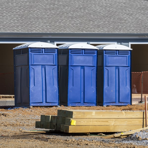 how often are the portable restrooms cleaned and serviced during a rental period in Hungerford TX